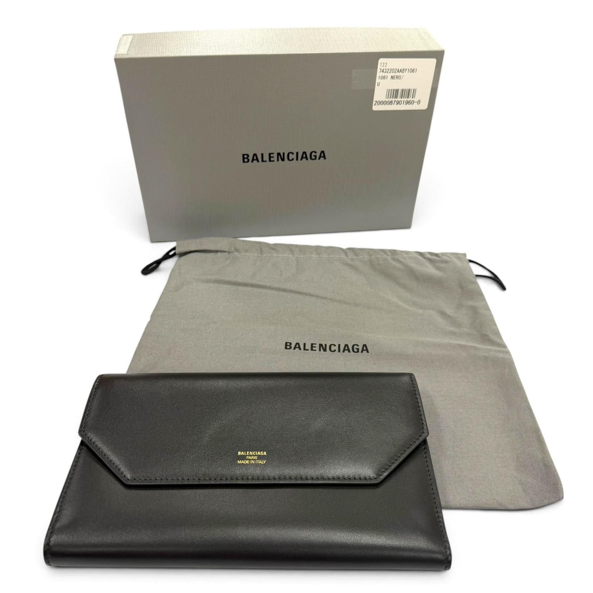 Balenciaga Envelope Leather Wallet Black Gold — view 2