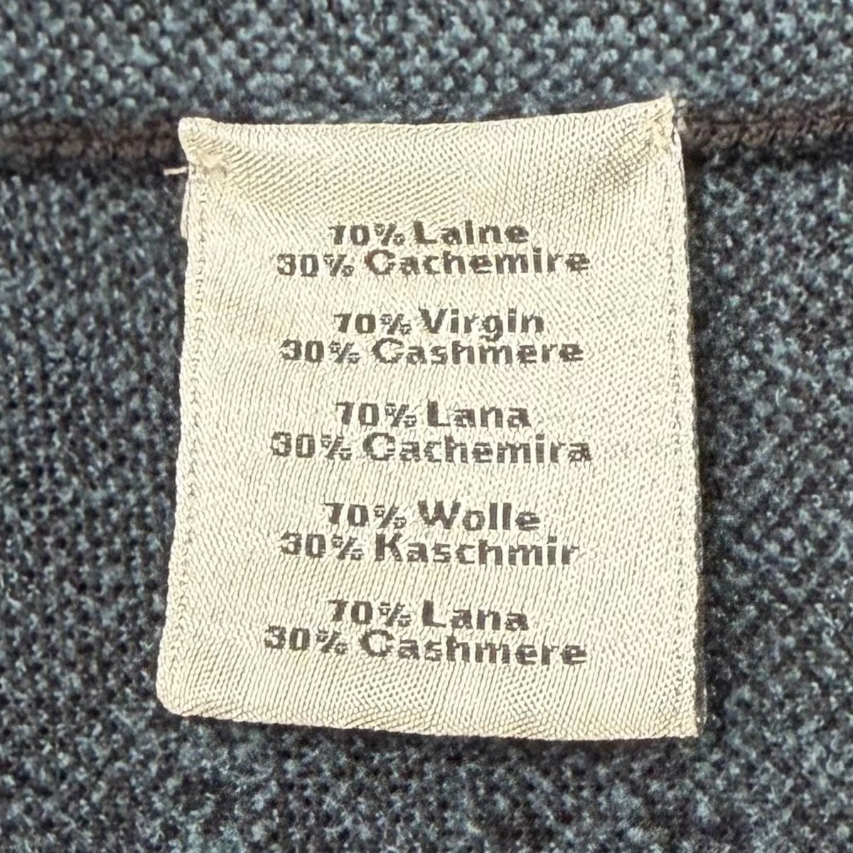 Hermes Wool Cashmere Turtleneck Knit Sweater Dark Brown Light Blue — view 7