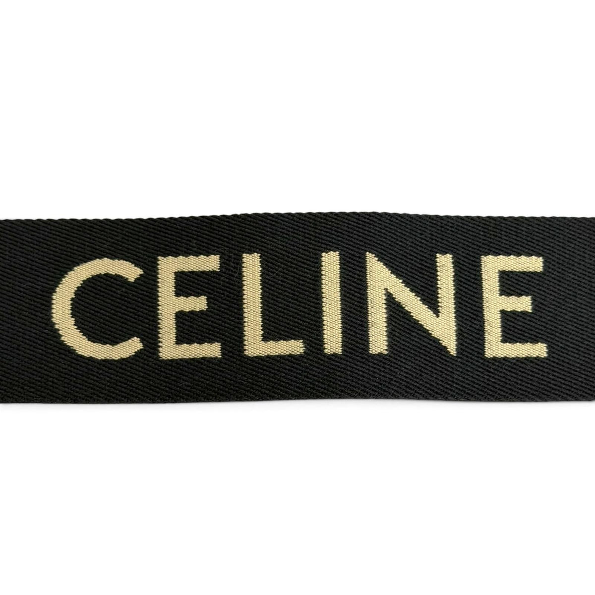 Celine Canvas Leather Jacquard Logo Shoulder Strap Black Beige Gold — view 4