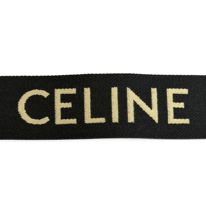 Celine Canvas Leather Jacquard Logo Shoulder Strap Black Beige Gold — view 4