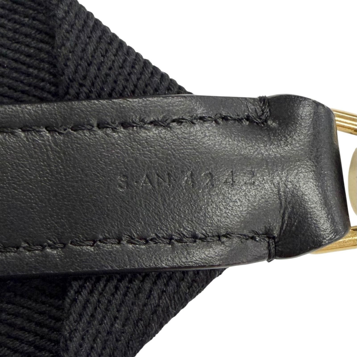 Celine Canvas Leather Jacquard Logo Shoulder Strap Black Beige Gold — view 7