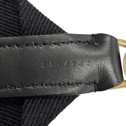 Celine Canvas Leather Jacquard Logo Shoulder Strap Black Beige Gold — view 7