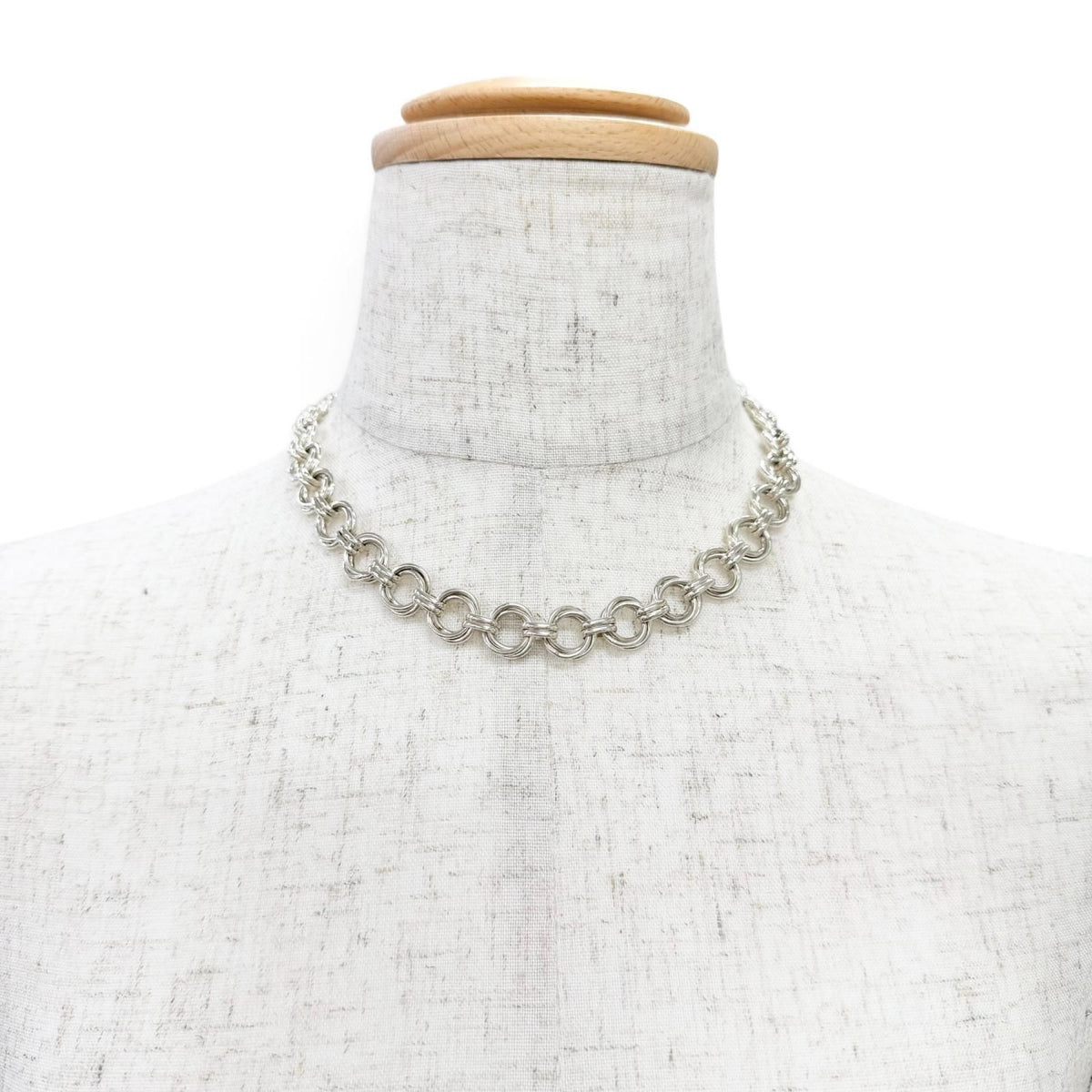 Tiffany & Co Vintage Triple Round Link Necklace 925 Sterling Silver — view 2