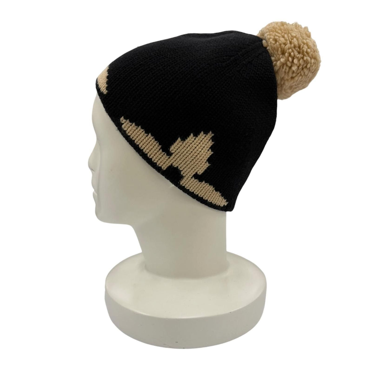 Louis Vuitton Bonnet Morning Glam Wool Beanie Knit Cap Black Beige Hat — view 2