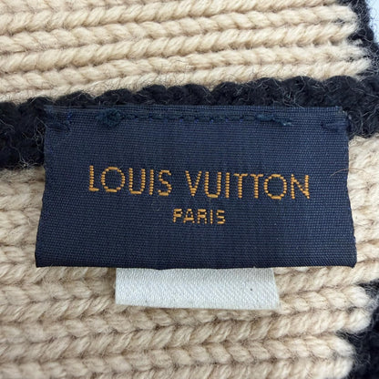 Louis Vuitton Bonnet Morning Glam Wool Beanie Knit Cap Black Beige Hat — view 7