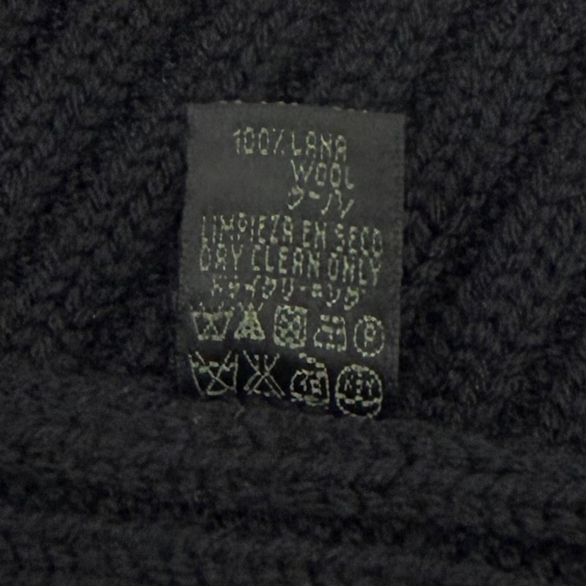 Loewe Wool 100% Leather with Patch Low Gauge Knit Long Scarf Black Sweater — view 7