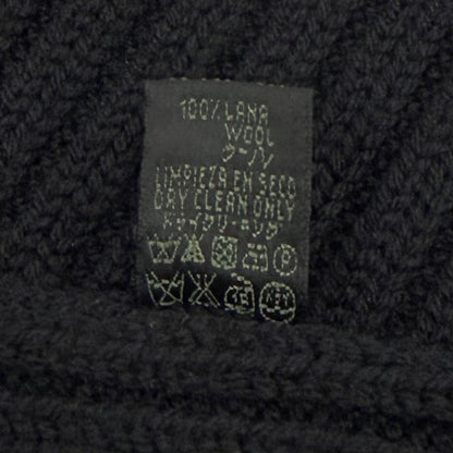 Loewe Wool 100% Leather with Patch Low Gauge Knit Long Scarf Black Sweater — view 7