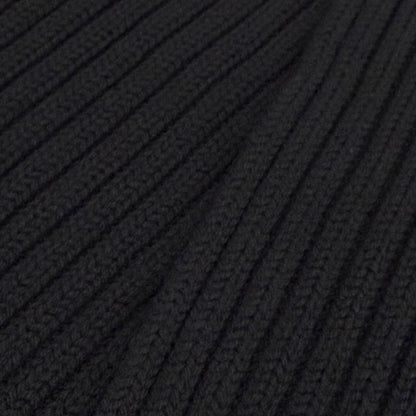Loewe Wool 100% Leather with Patch Low Gauge Knit Long Scarf Black Sweater — view 4
