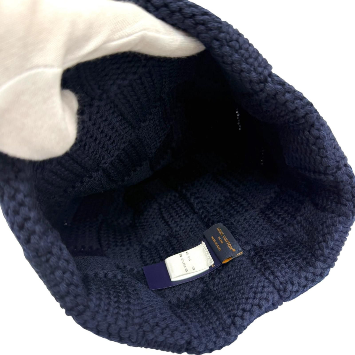 Louis Vuitton Beanie Damier Snug Knit Cap Navy Hat — view 6