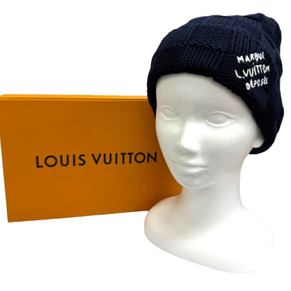 Louis Vuitton Beanie Damier Snug Knit Cap Navy Hat — view 2