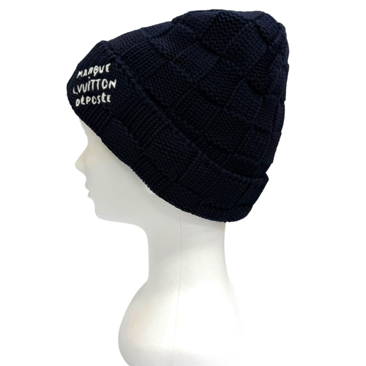 Louis Vuitton Beanie Damier Snug Knit Cap Navy Hat — view 3