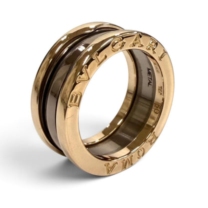 Bvlgari 750 Metal Ring Band Pink Gold 50 JP