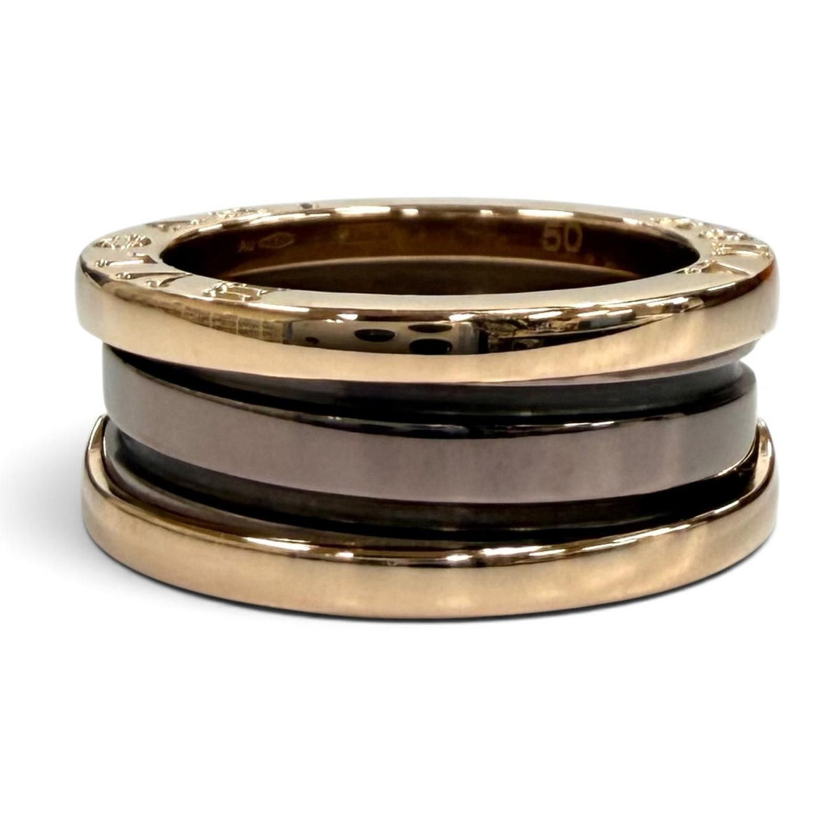 Bvlgari 750 Metal Ring Band Pink Gold 50 JP — view 3