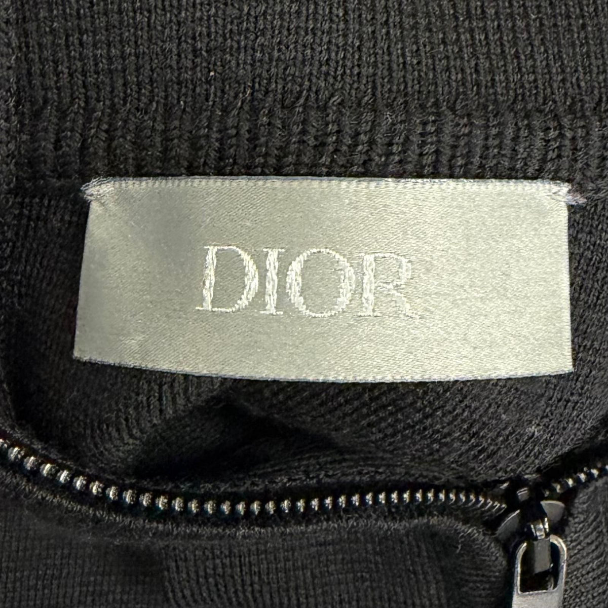 Dior Homme Logo Embroidered Driver's Knit Jacket Black — view 8