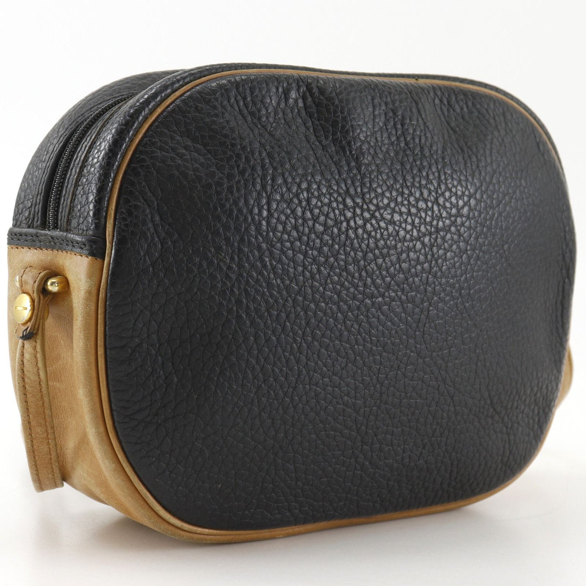 Dior CD Logo Vintage Leather Black Shoulder Bag — view 3