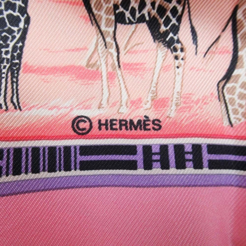 Hermes Tropiques Carre 90 Large Scarf Tropical Animal Silk Twill Shawl Pink — view 8