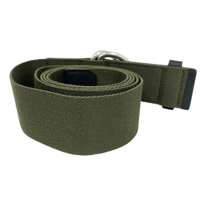 Bottega Veneta Webbing Ring Belt Double Canvas Leather M Khaki Black — view 3