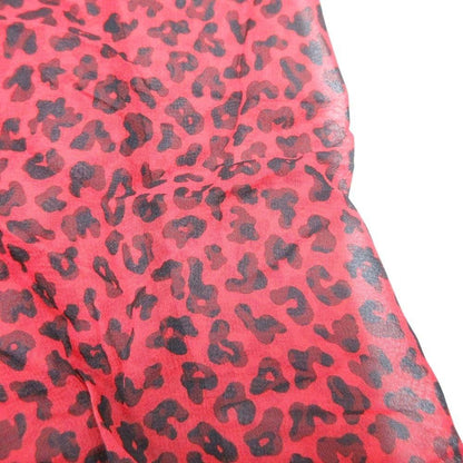 Dior Bee Embroidery Leopard Print Silk Chiffon Shirt Short Sleeve Blouse Red 34 — view 7