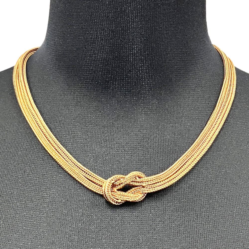 Dior Knot Choker Short Necklace Vintage 45 Gold — view 4