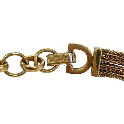 Dior Knot Choker Short Necklace Vintage 45 Gold — view 5