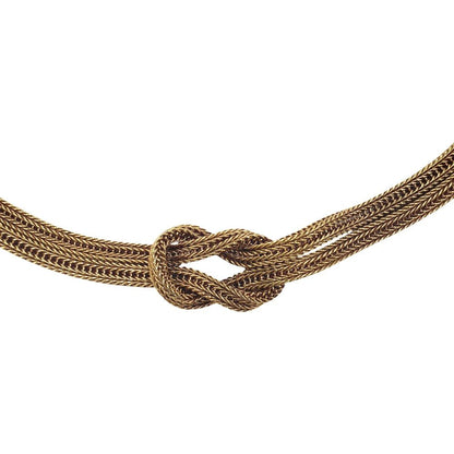 Dior Knot Choker Short Necklace Vintage 45 Gold — view 2