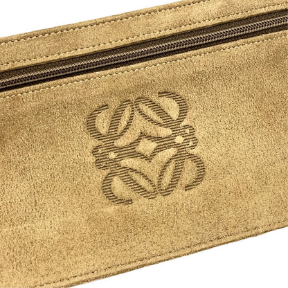 Loewe Wallet Case Flat Pouch Suede Leather Anagram Logo Vintage Beige — view 3