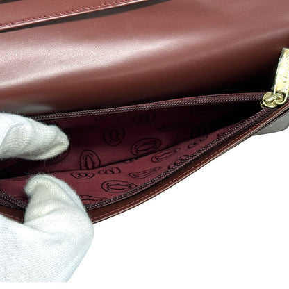 Cartier Wallet Leather Bordeaux Gold Red Wine Everyday — view 5