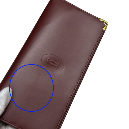 Cartier Wallet Leather Bordeaux Gold Red Wine Everyday — view 7