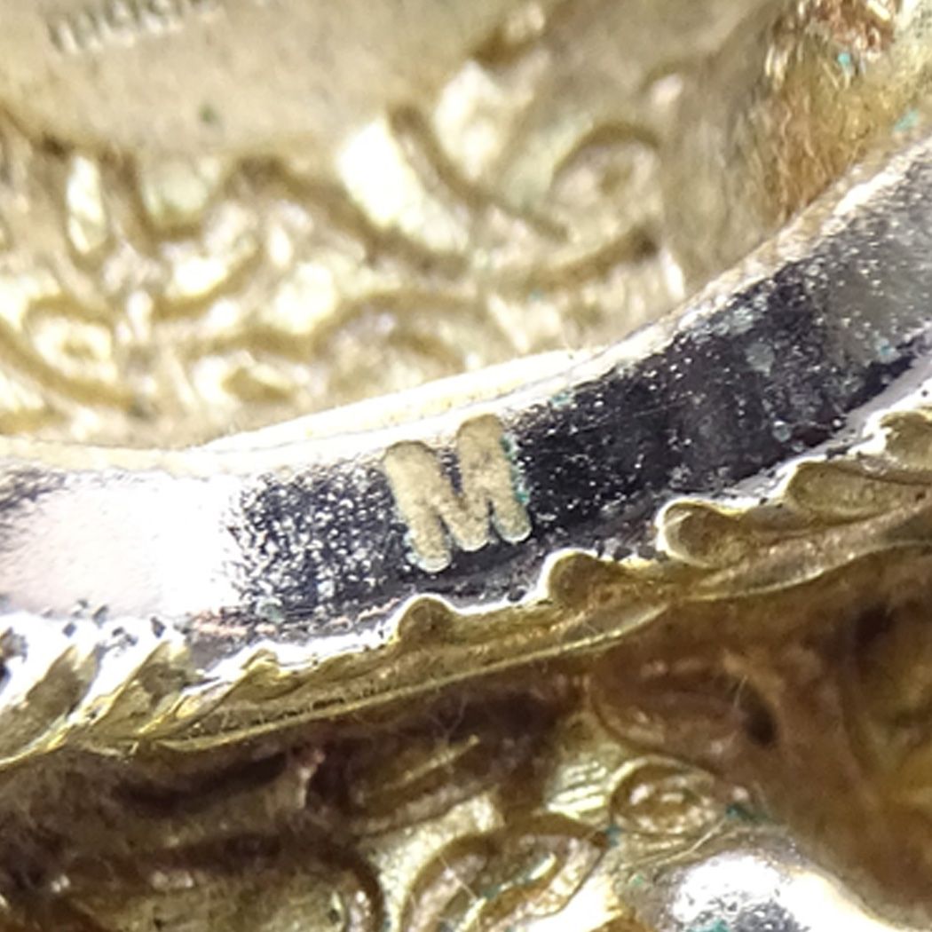 Gucci Ring Gold Plated Tiger M Animal Vintage Blue Tough Cool — view 6