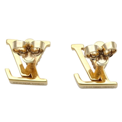 Louis Vuitton Earrings Metal Rhinestone LV Iconic Strass Gold Logo — view 4