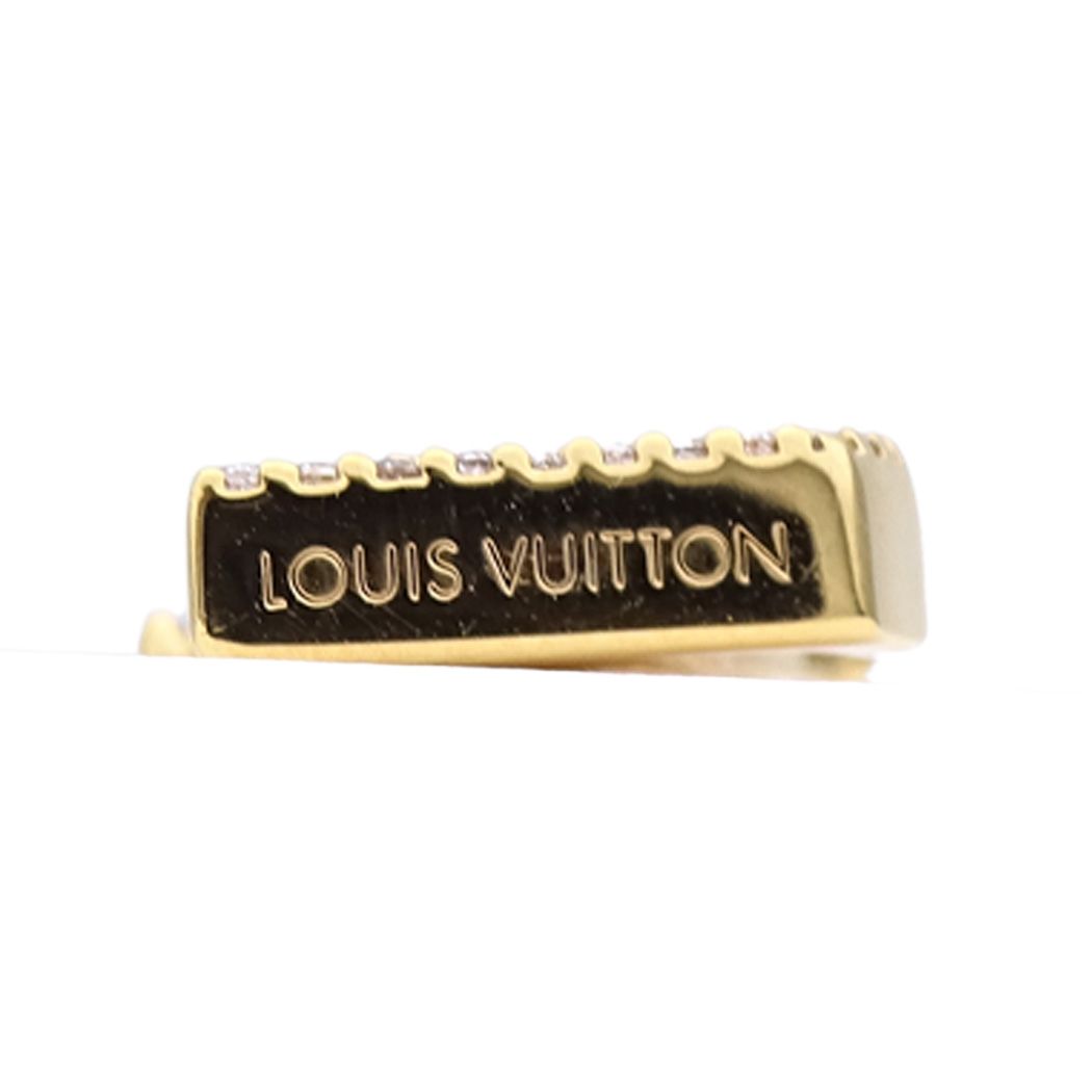 Louis Vuitton Earrings Metal Rhinestone LV Iconic Strass Gold Logo — view 6