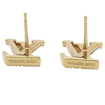 Louis Vuitton Earrings Metal Rhinestone LV Iconic Strass Gold Logo — view 8