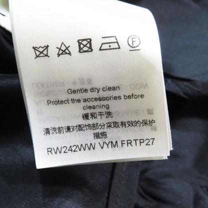 Louis Vuitton LV Logo Leather Patch Power Shoulder Puff Sleeve Silk Jacket 32 — view 6