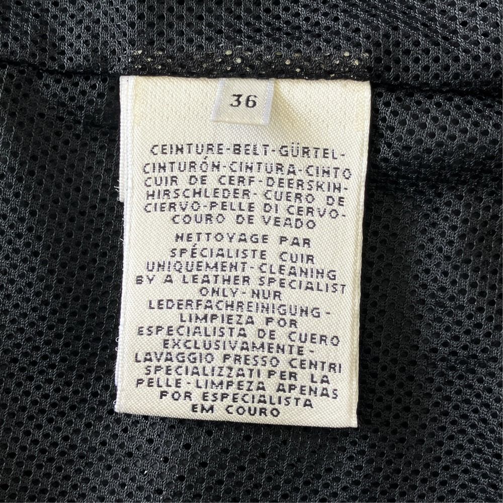 Hermes Deerskin Leather Sleeveless Dress Belted Sellier Silver Black — view 7