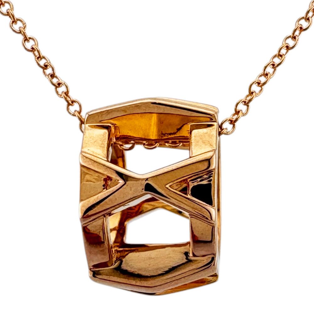 Tiffany & Co Atlas Open Heart Necklace 18k Pink Gold