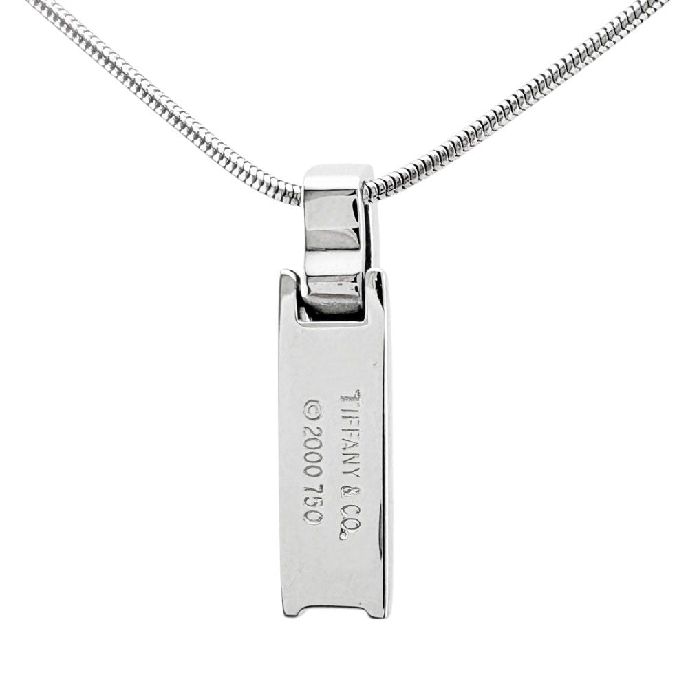 Tiffany & Co Atlas Bar Necklace 18k White Gold Diamond — view 3