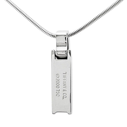 Tiffany & Co Atlas Bar Necklace 18k White Gold Diamond — view 3