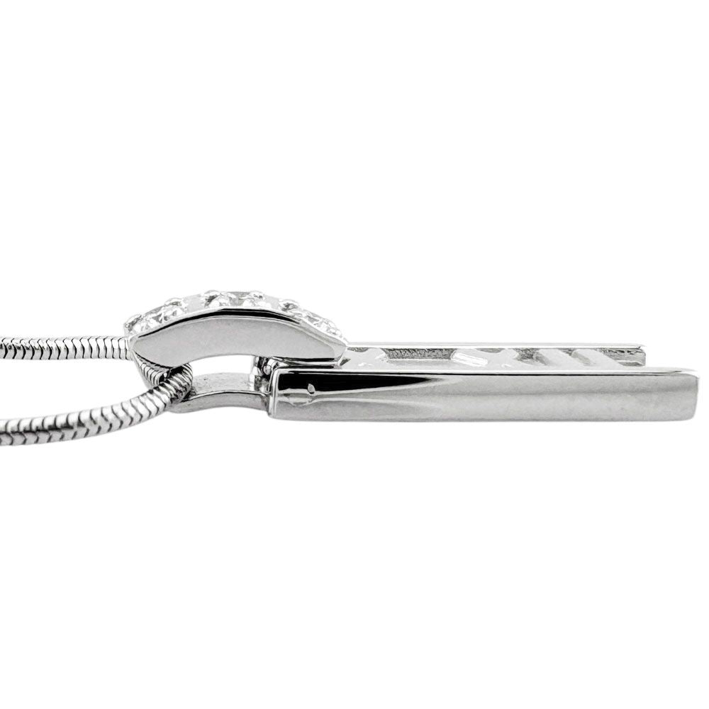 Tiffany & Co Atlas Bar Necklace 18k White Gold Diamond — view 4