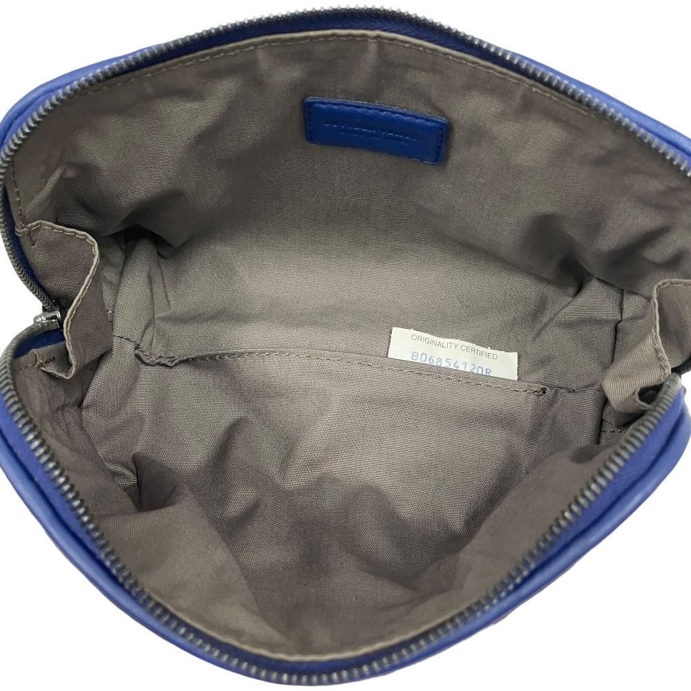 Bottega Veneta Intrecciato Lambskin Leather Pouch Case Double Zip Blue — view 6
