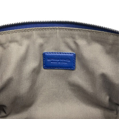 Bottega Veneta Intrecciato Lambskin Leather Pouch Case Double Zip Blue — view 7