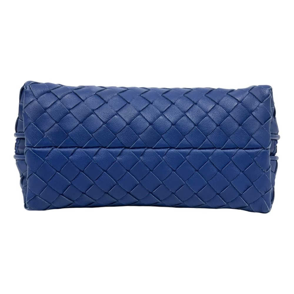 Bottega Veneta Intrecciato Lambskin Leather Pouch Case Double Zip Blue — view 3