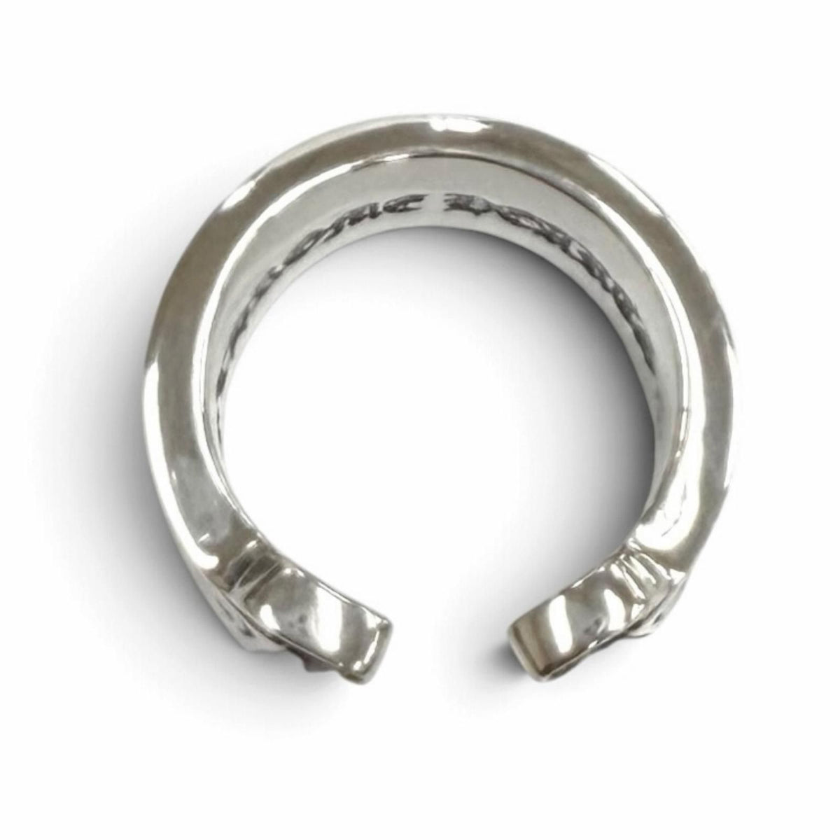 Chrome Hearts L LG Scroll Label Large 925 Ring Silver — view 5