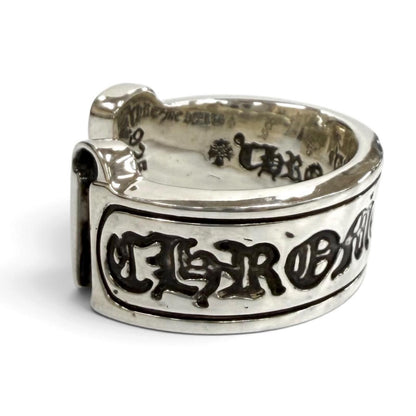 Chrome Hearts L LG Scroll Label Large 925 Ring Silver — view 2