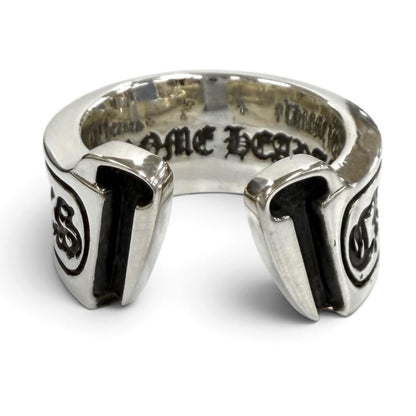 Chrome Hearts L LG Scroll Label Large 925 Ring Silver