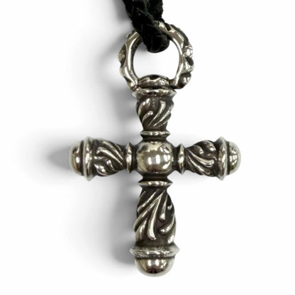 Chrome Hearts 925 Small Campana Cross Leather Blade Necklace Silver — view 3