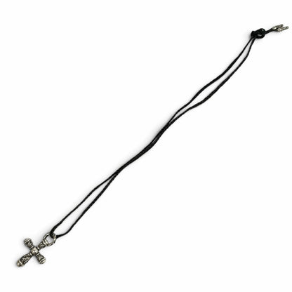 Chrome Hearts 925 Small Campana Cross Leather Blade Necklace Silver — view 4