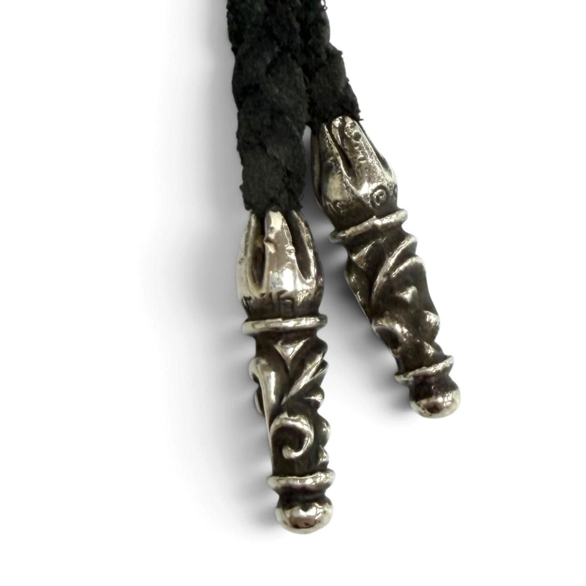 Chrome Hearts 925 Small Campana Cross Leather Blade Necklace Silver — view 6