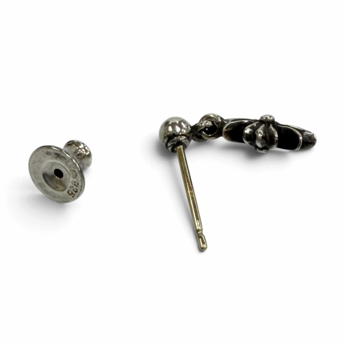 Chrome Hearts Tiny Ech Plus Drop Single Earrings Post 14k Back 925 Sterling — view 5
