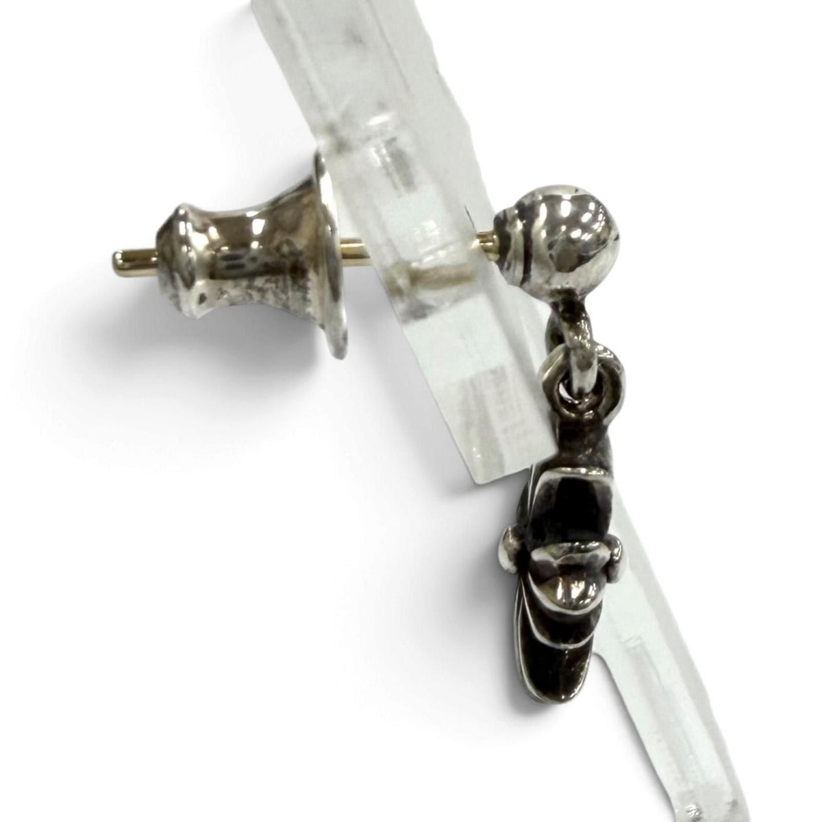 Chrome Hearts Tiny Ech Plus Drop Single Earrings Post 14k Back 925 Sterling — view 3