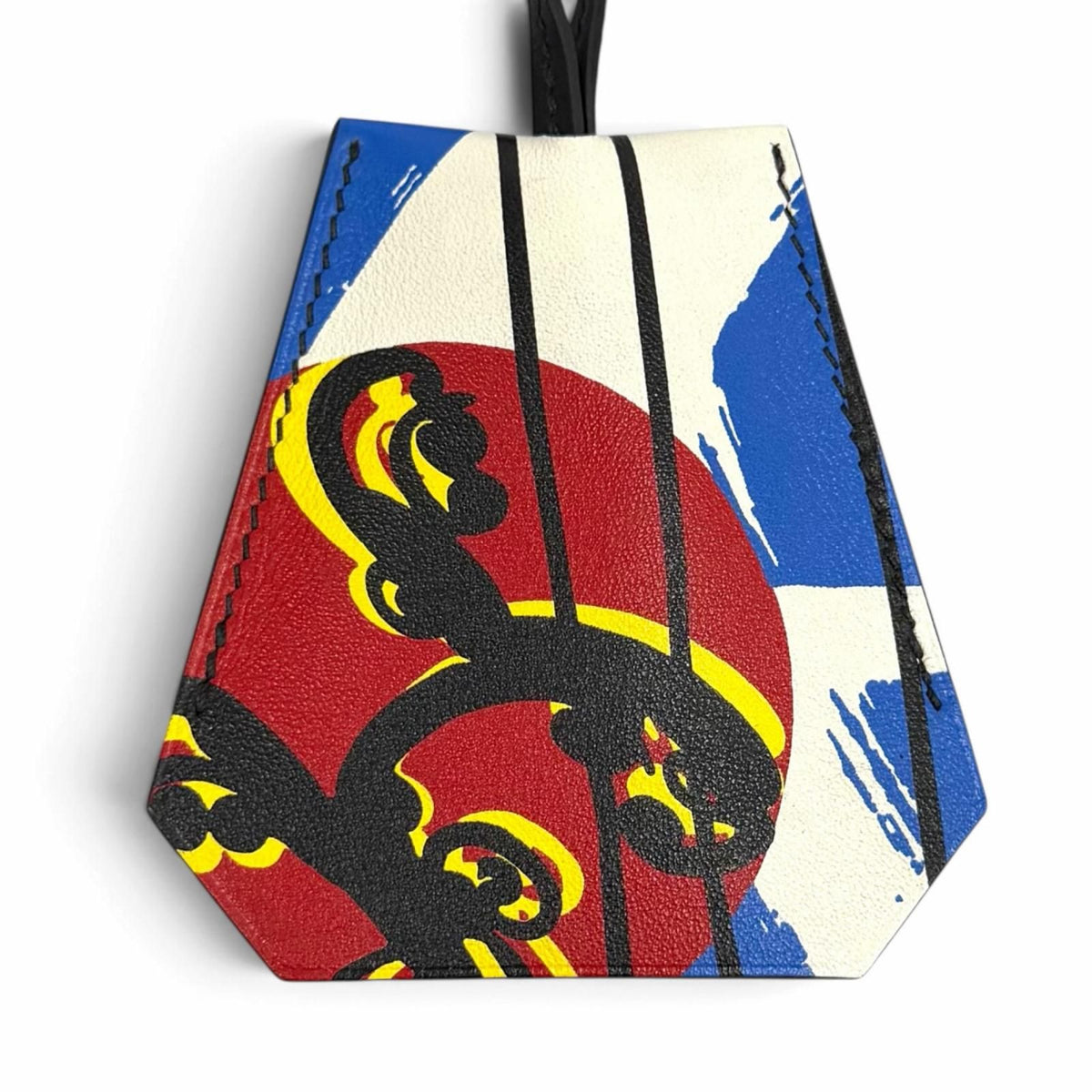 Hermes Clochette Skate Ciel Rouge de Cour Blanc Veau Swift Necklace